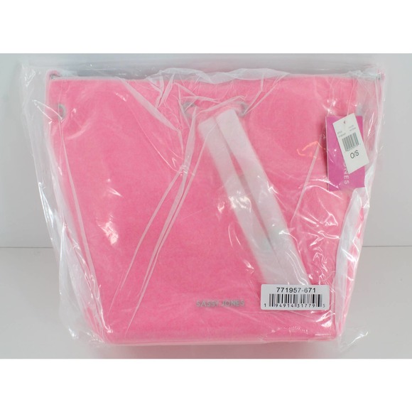 Sassy Jones Emma Saffiano Pink Faux Leather Bucket Bag #SJ8 - Picture 3 of 6